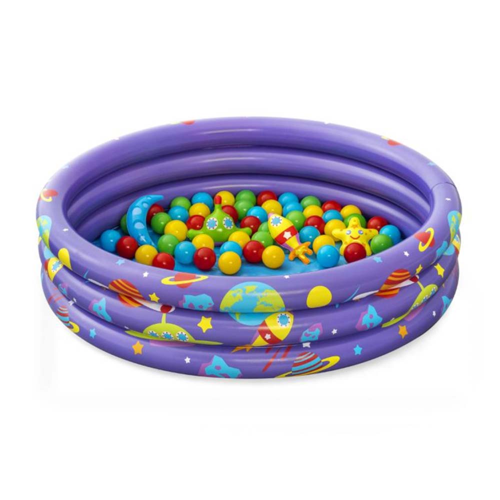 Piscina Inflable Circular Bestway 3 Aros Intergaláctica 101L 102x102x25cm Morado