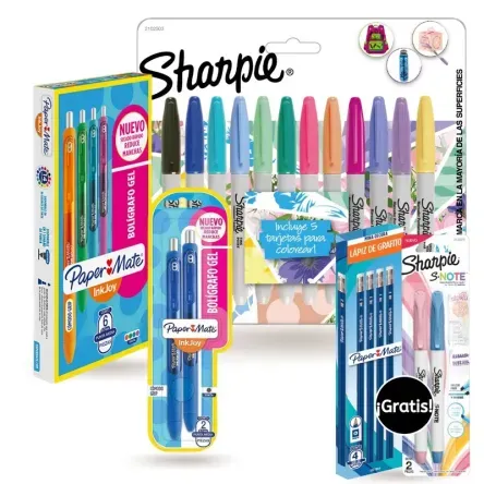 Pack Marcador Sharpie Tropical X12 + Inkjoy Gel X8 - Promart