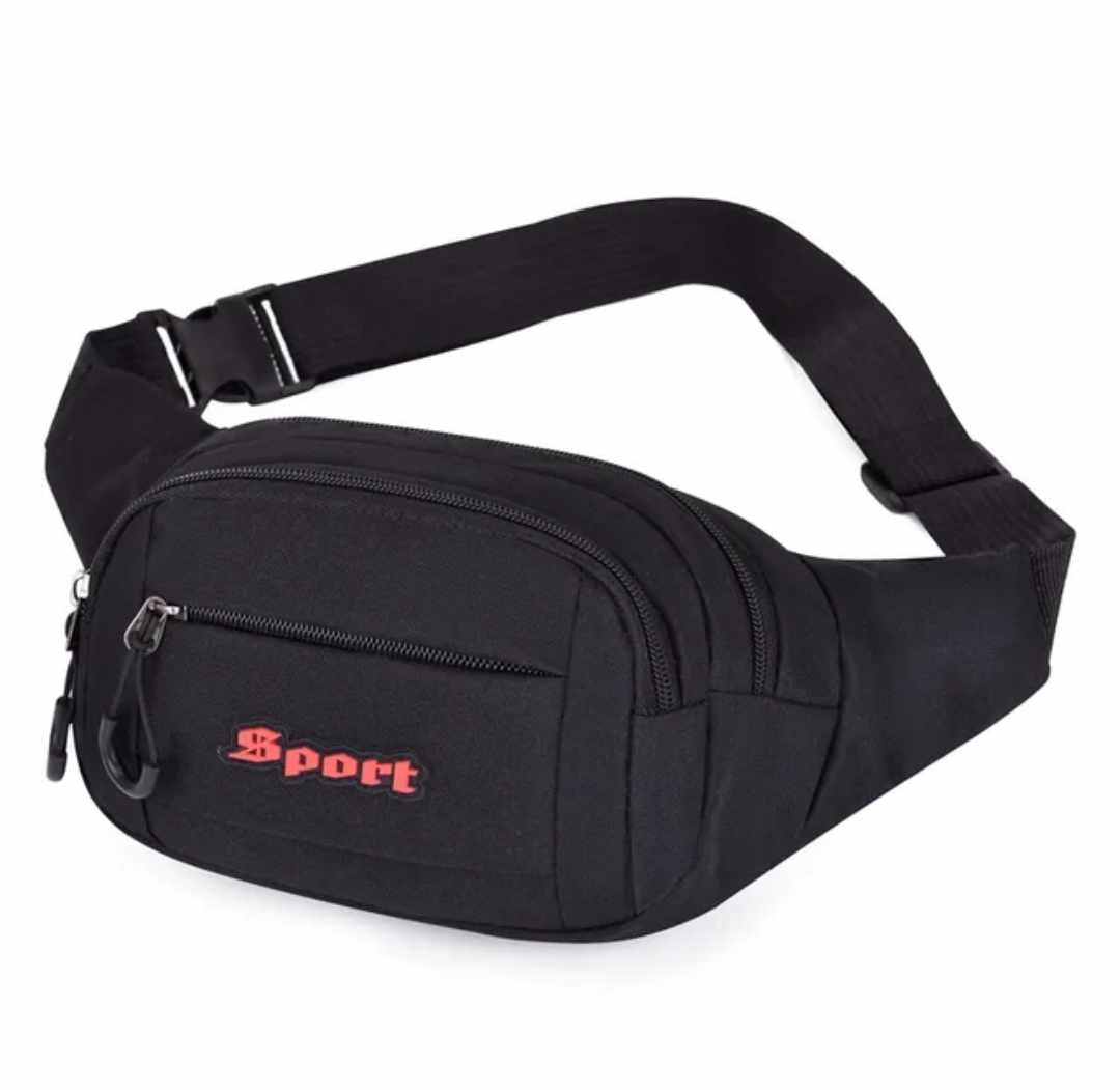 Cangurera Hombre Riñonera Deportiva Sport Alta Calidad Deportes CR03 Negro