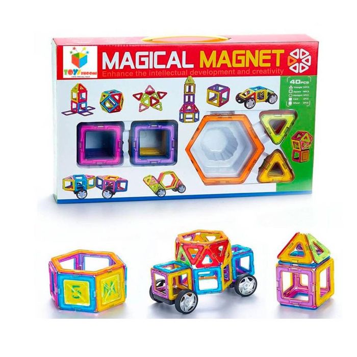Juego Didáctico Educativo Bloques Magnéticos 40 Promart