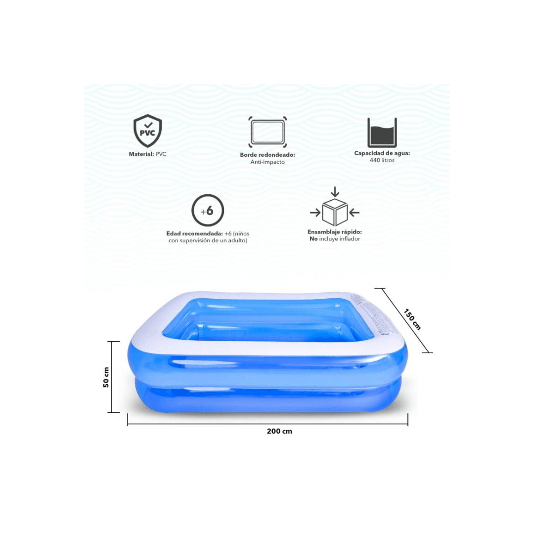 Piscina Rectangular Inflable 150 x 105 x 55 Cm