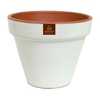 Maceta Cerámica Mestiza Cono Blanco 30cm