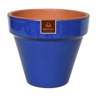 Maceta Cerámica Azul Imperial Mestiza Estandar Full 11cm
