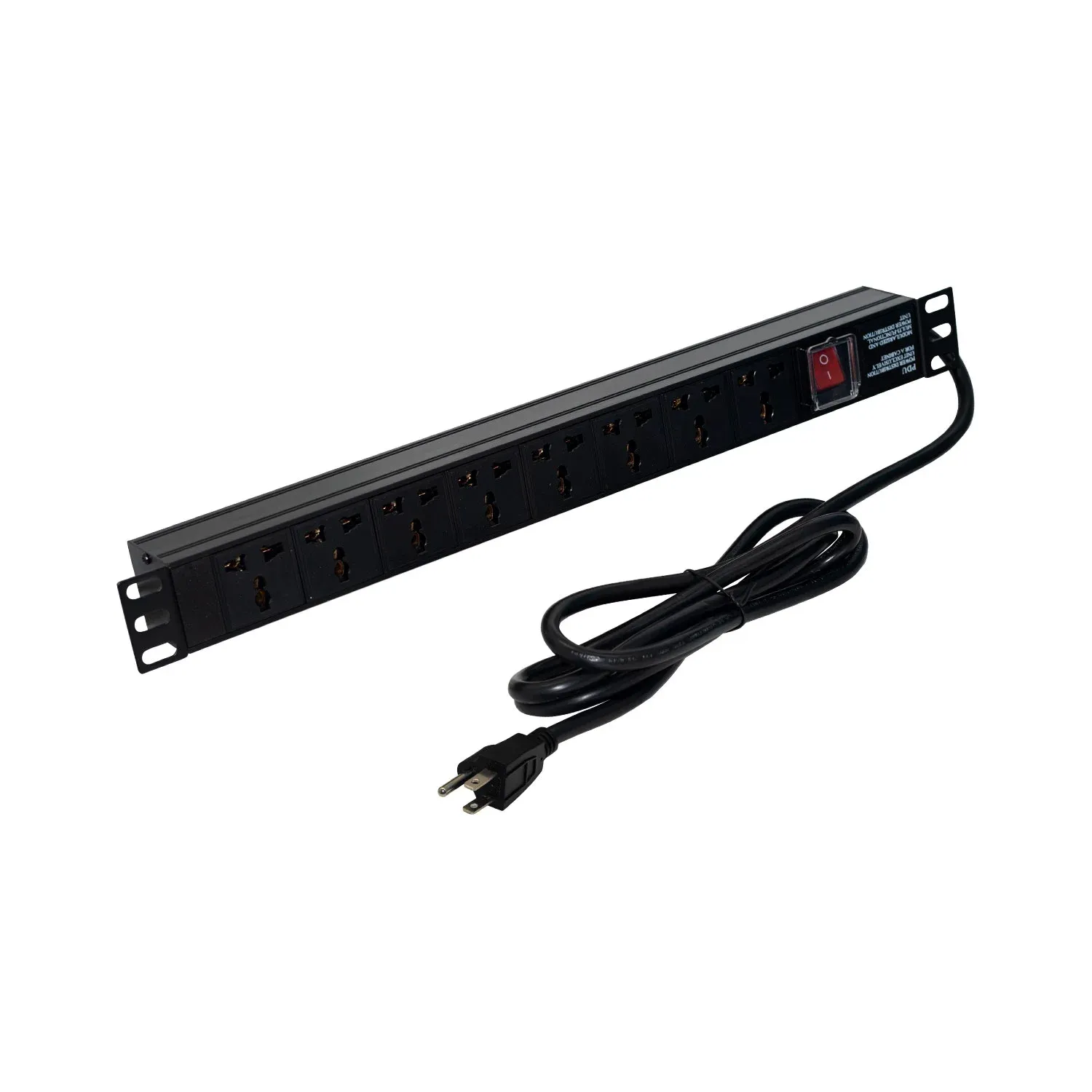 Power Rack 8 Tomas Universales 1.8 Metros 14 AWG Negro PR-PDR American Net