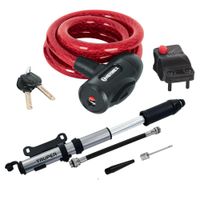Kit Candado cadena Mini inflador para bicicleta