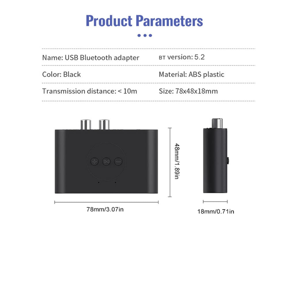 Adaptador Receptor Bluetooth 5.0 Conector 3.5mm - Promart