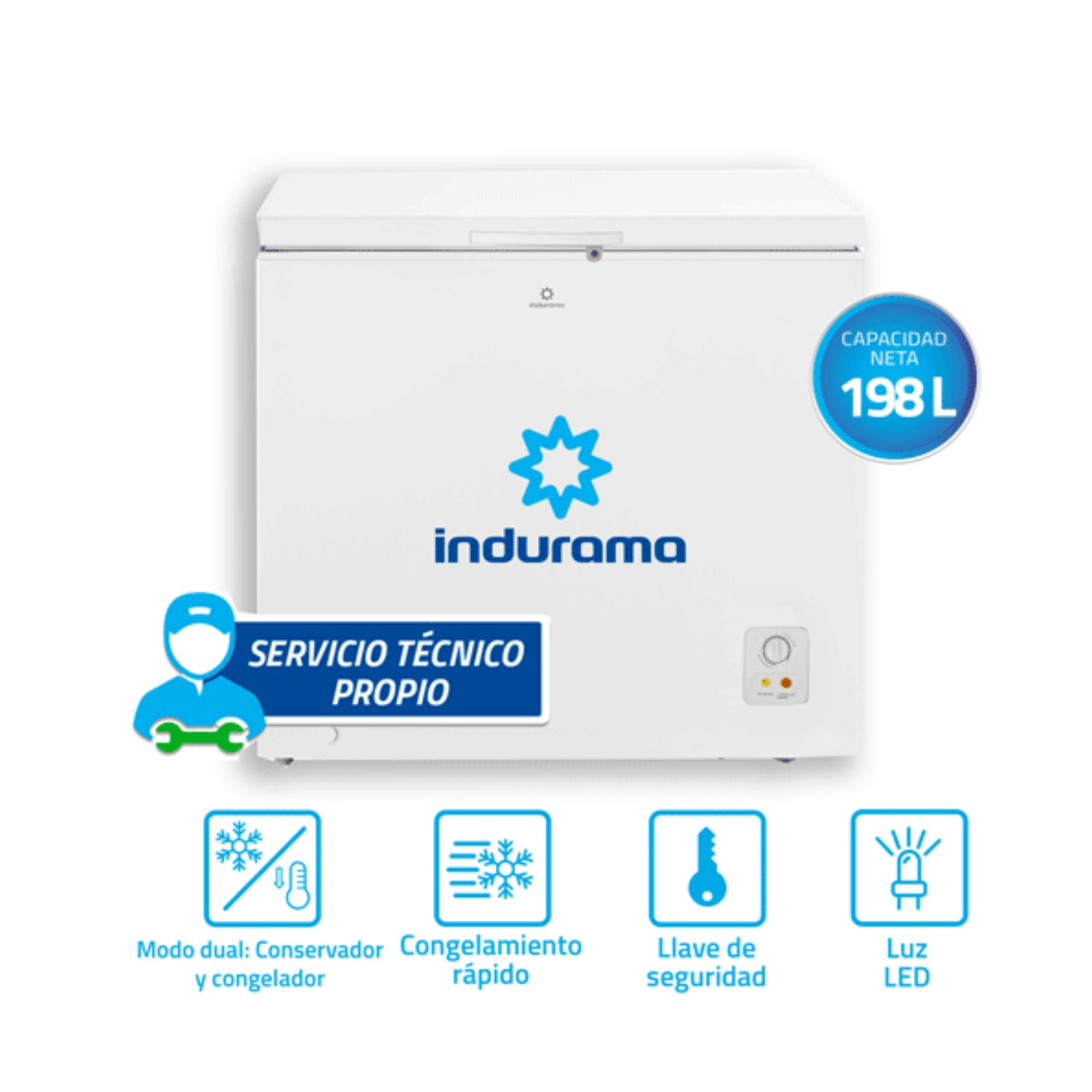 Congeladora Indurama 198 Litros CI-220BL Blanco