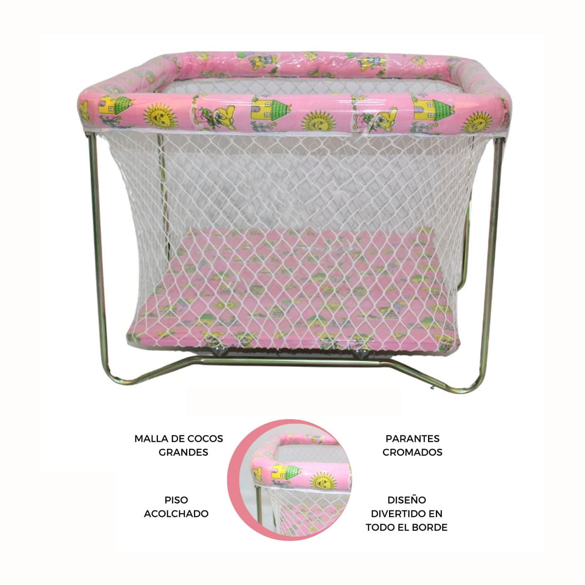 Corral Para Bebes Cambrel Economico Nacional Rosado