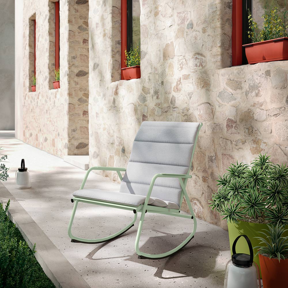 Silla Mecedora Exterior Naterial Rocking Verde Agave