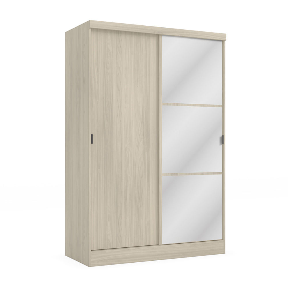 Ropero Paris 2 Puertas Corredizas 2 Cajones + Espejo MDP Almendra Kappesberg