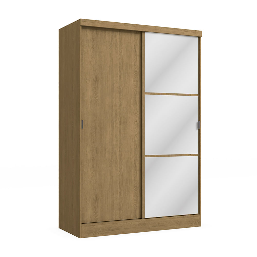 Ropero Paris 2 Puertas Corredizas 2 Cajones + Espejo MDP Maple Kappesberg