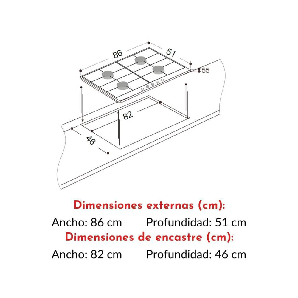 Cocina Empotrable Klimatic Trevi 90 Negra 90cm - Promart