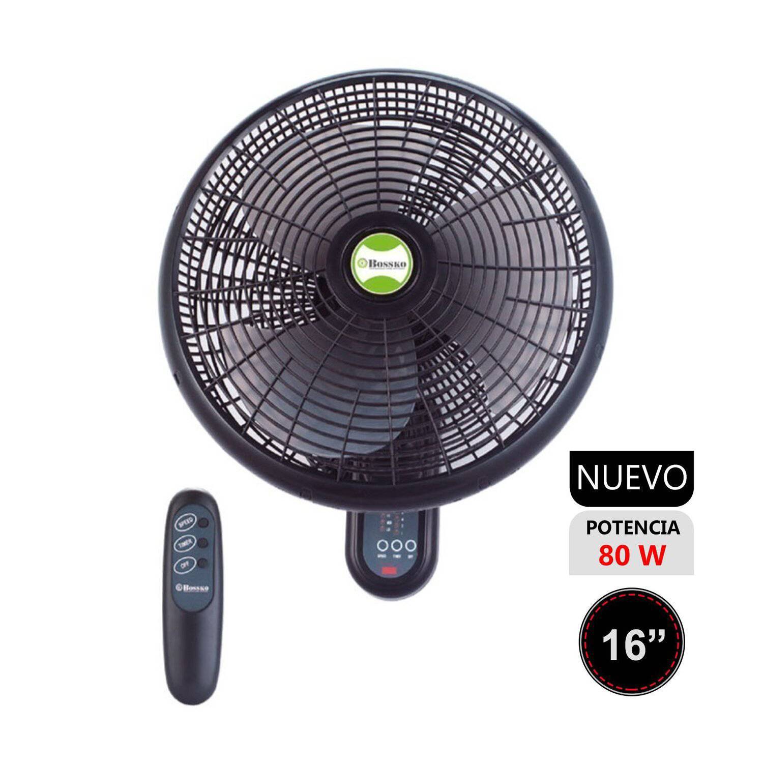 Ventilador de Pared Control Remoto Bossko BK-8210PD