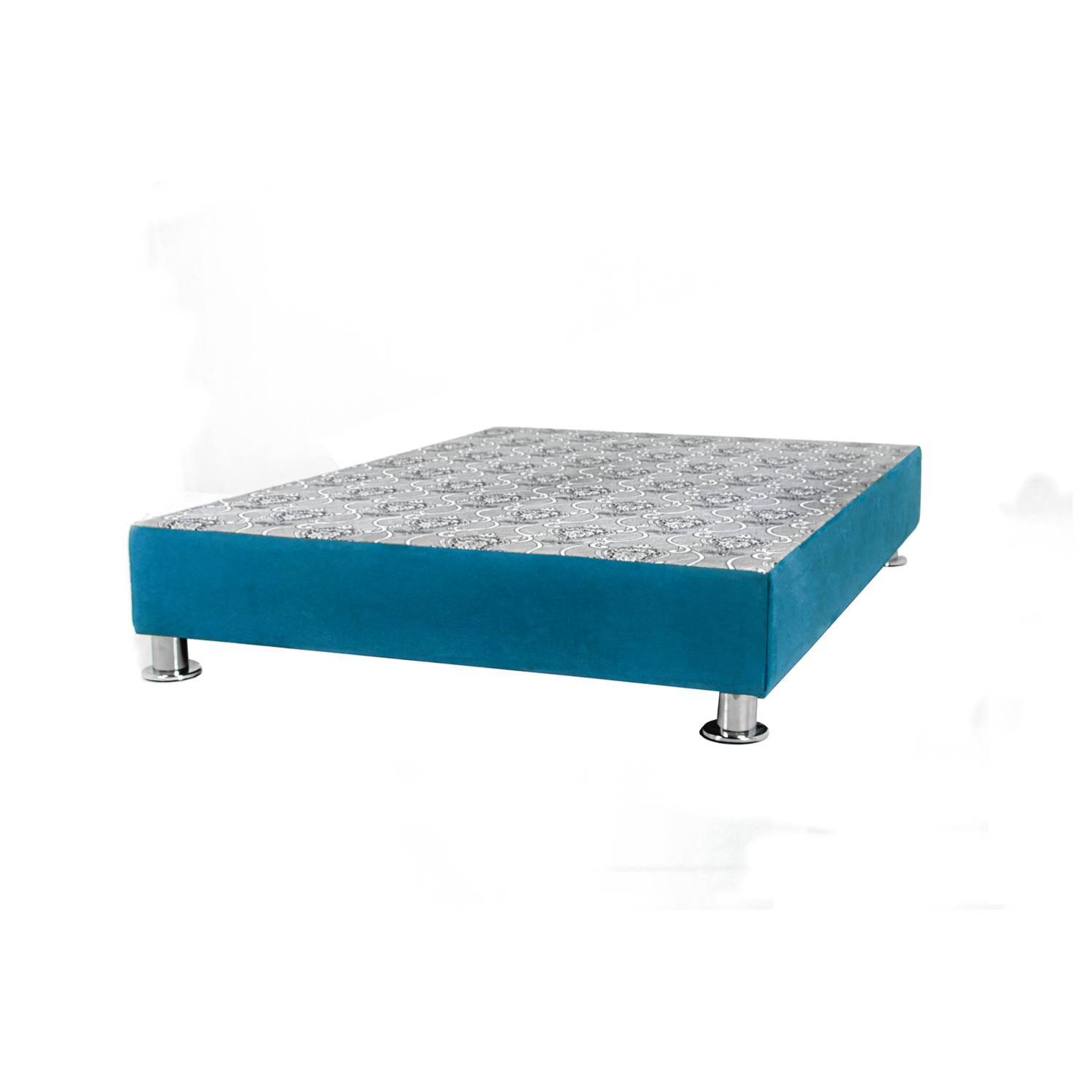 Box Tarima reformado y acolchada 1.5 Plazas - Color Turquesa / Inc Inst Patas