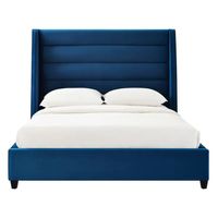 Cama Tapizada Listón LeMueble 1.5 Plz Azul