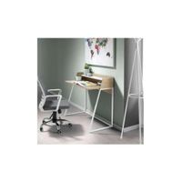 Escritorio Moderno Bellavista color Roble Base Metálica TU MESITA
