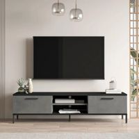 Mesa de TV Moderna Miska color Negro/Gris  2 puertas TU MESITA