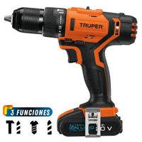 Taladro percutor inalámbrico 20V 3 funciones 1/2"" 220V Truper