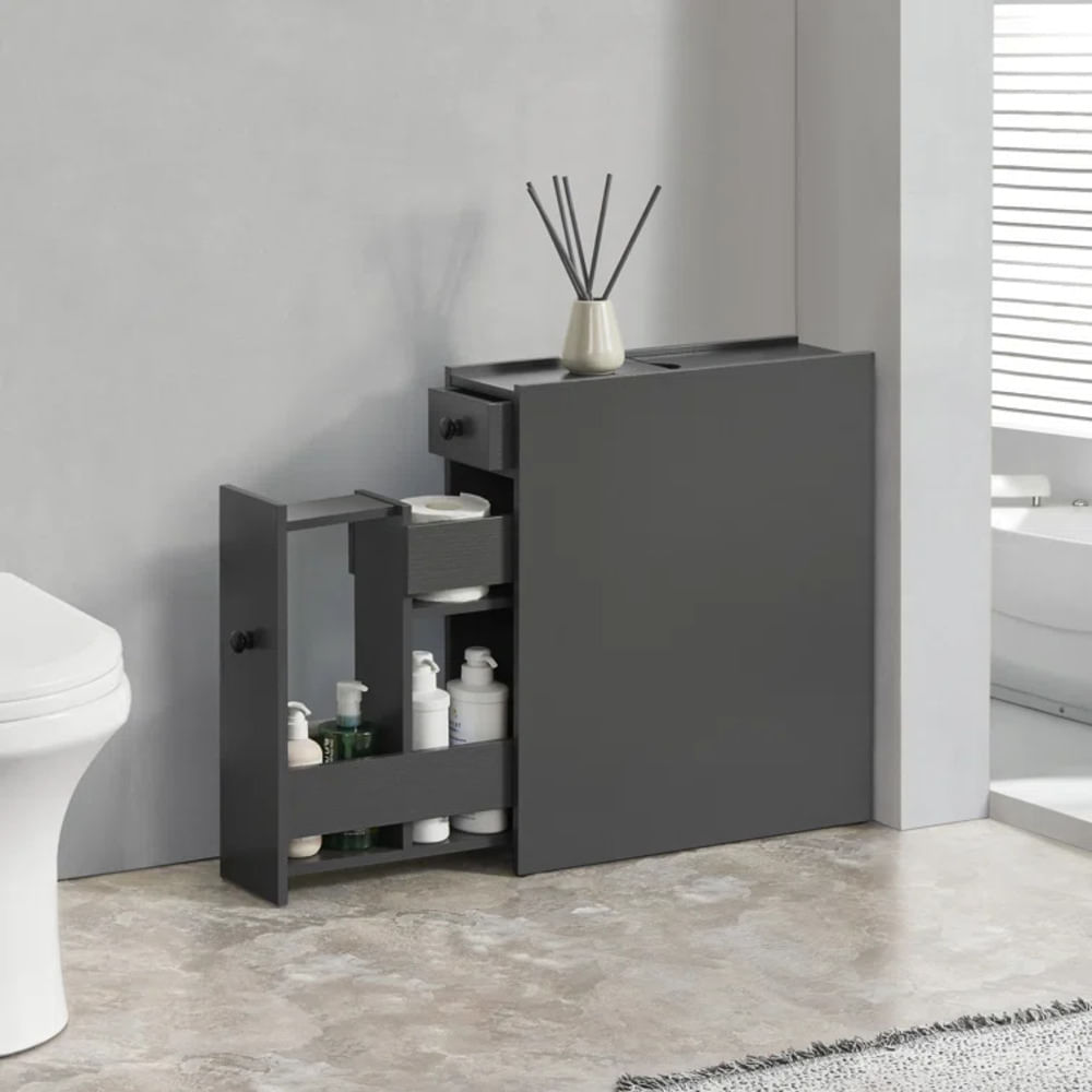 Mueble de Baño Organizador Moderno Keigi Negro R&R MUEBLES