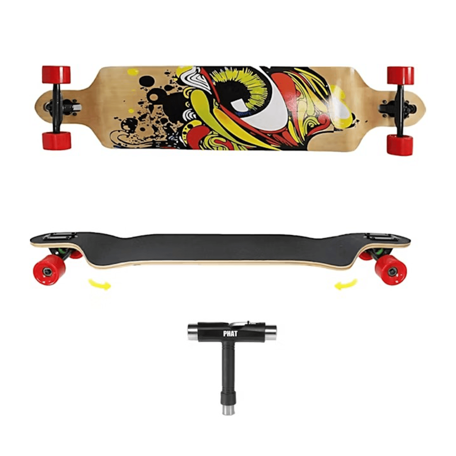 Skate Drop Longboard Patineta Madera De Arce