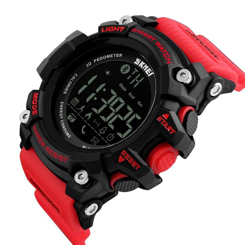 Smartwatch SKMEI 1227 Acuático Antigolpes Color Rojo | Promart - Promart
