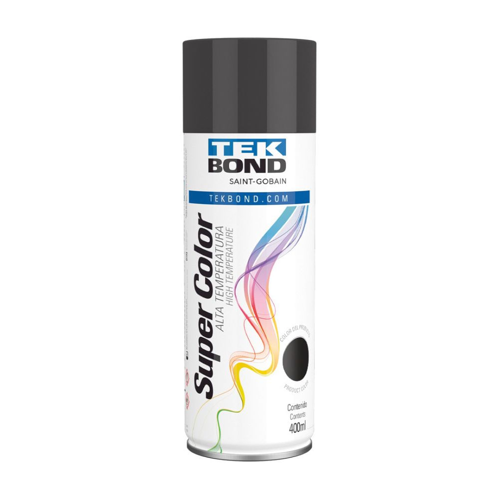 Pintura spray alta temperatura Negro Mate 400ml Tekbond