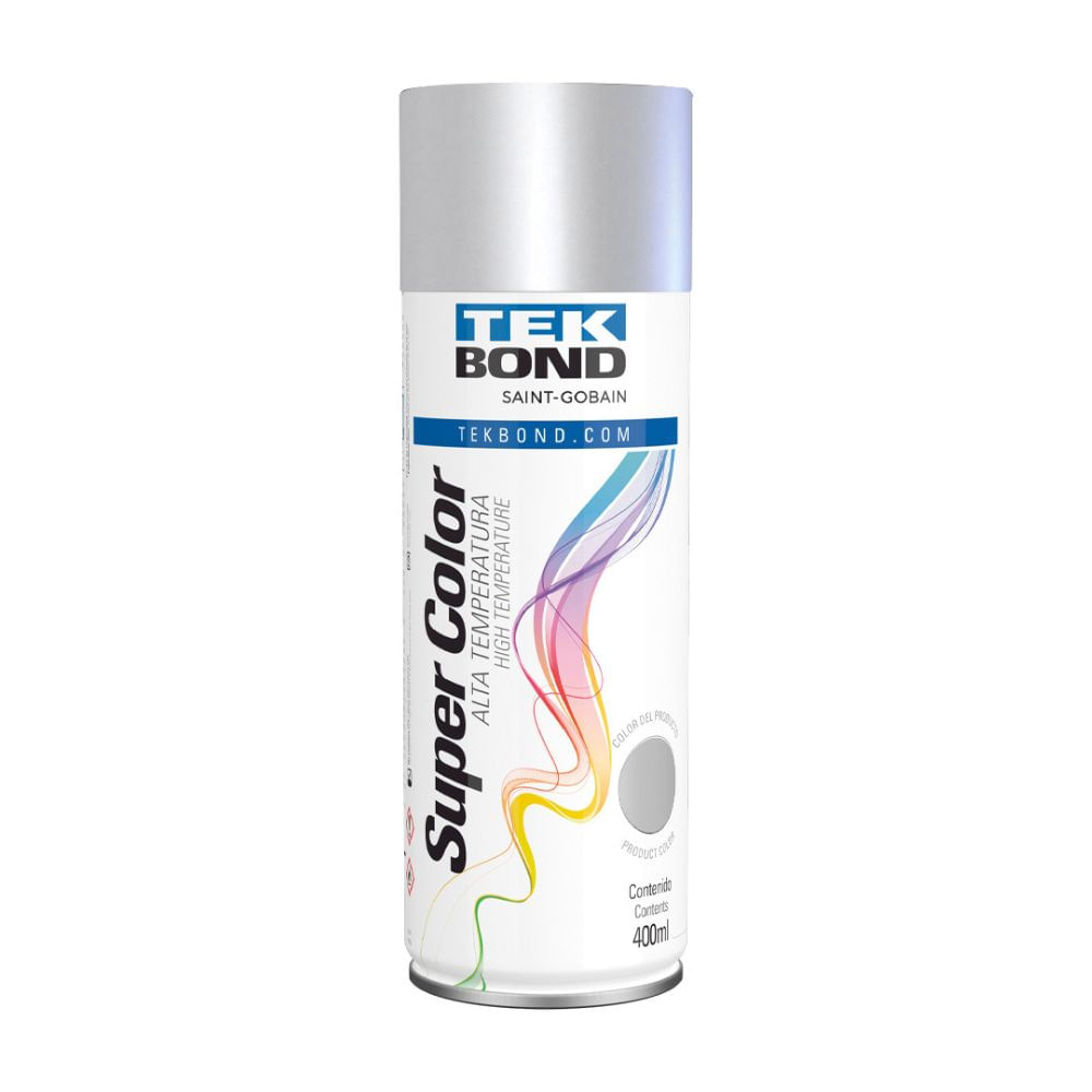 Pintura spray alta temperatura Aluminio 400ml Tekbond