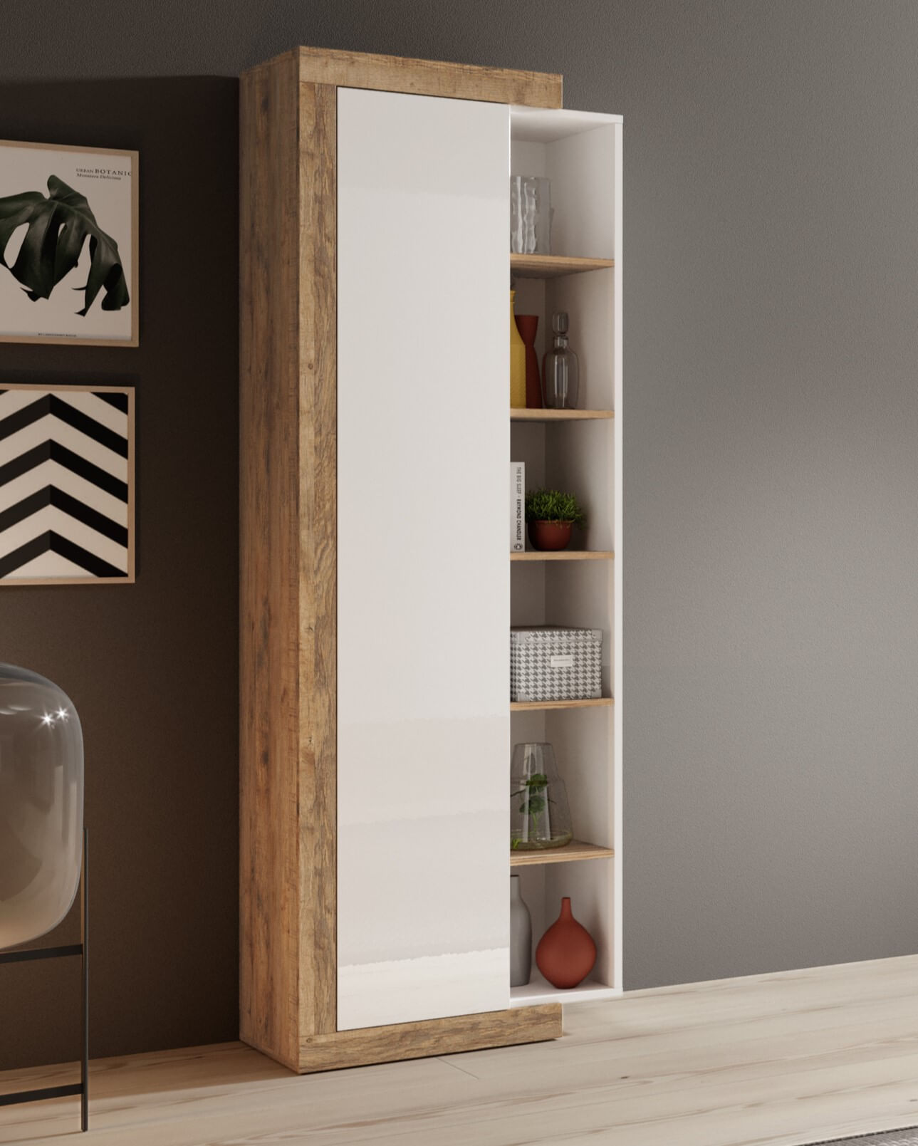 Vitrina Minimalista Sahara color Blanco/Duna TU MESITA