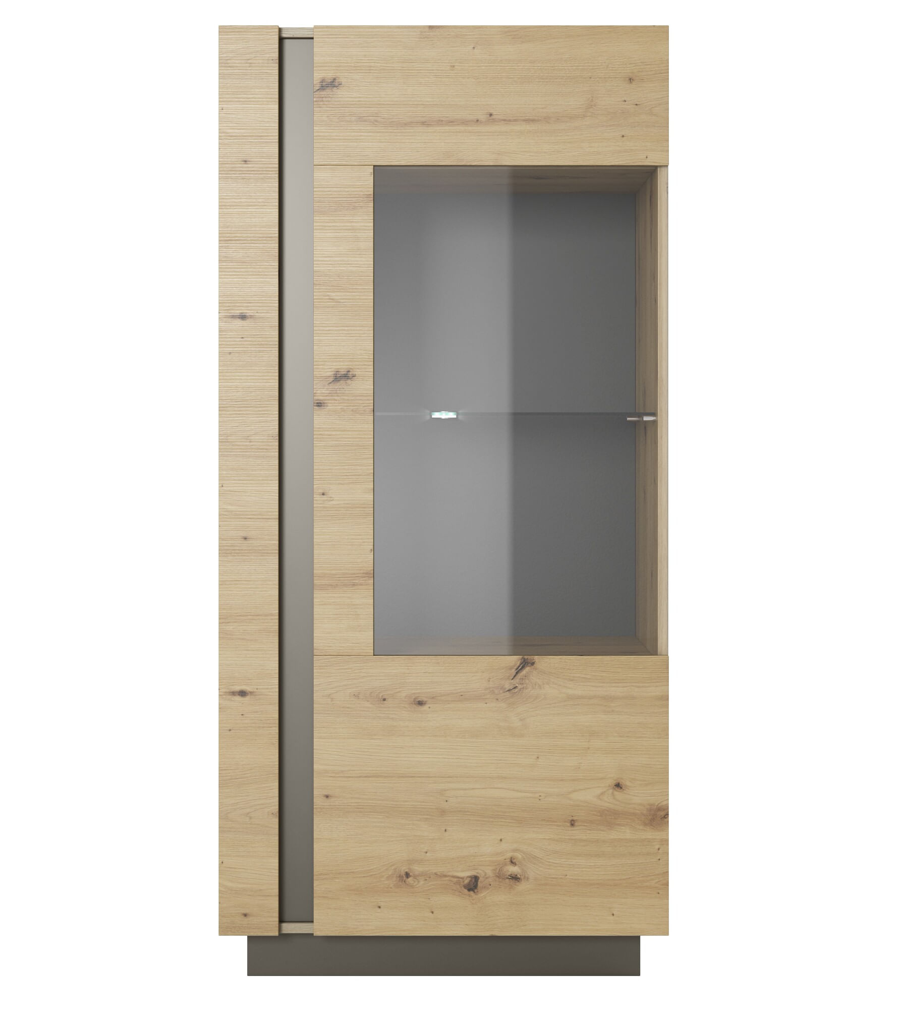 Vitrina Contemporánea Brenda 1 puerta color Duna/Gris TU MESITA