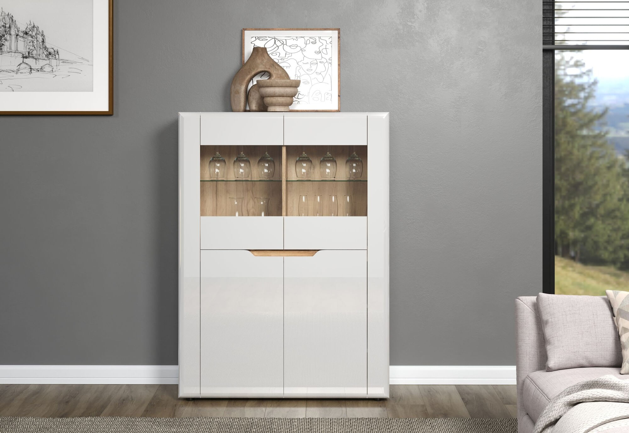 Aparador Moderno Praga color Blanco 2 puertas TU MESITA