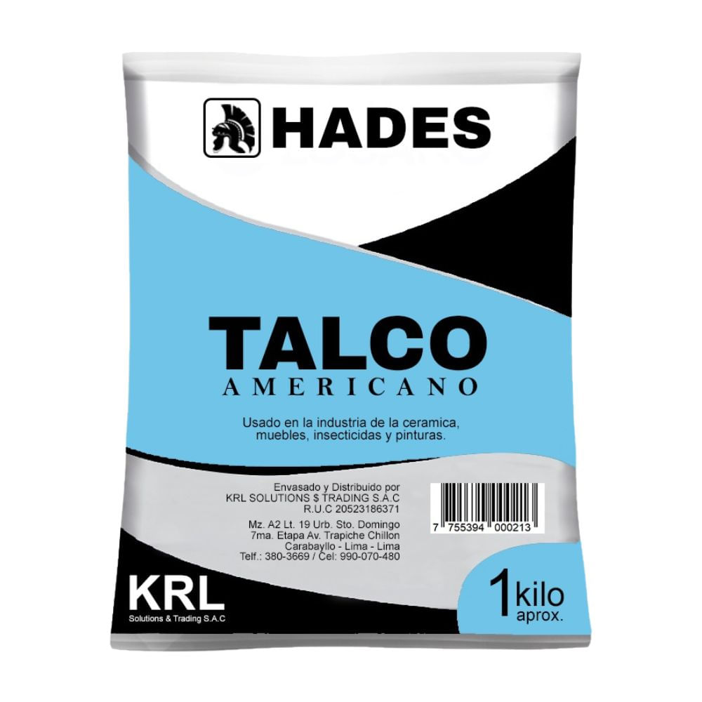Talco americano blanco 1kg Hades