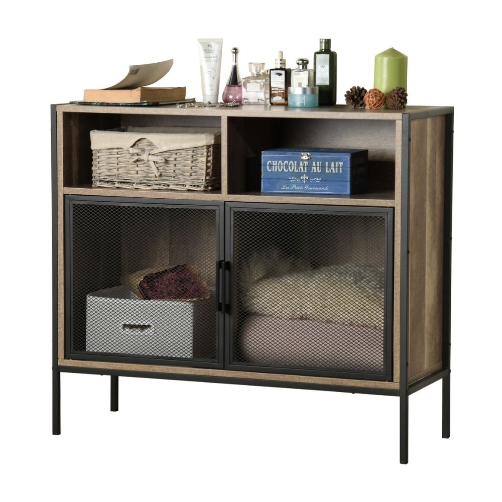 Aparador Turin Alto Madera/Metal 90x80x35cm Marrón Orange