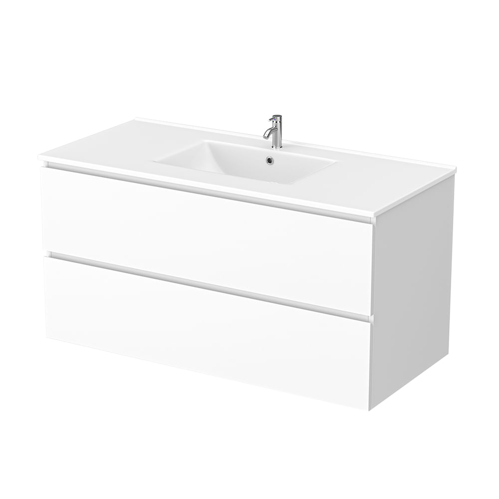 Vanitorio Melamine Orange Milán 100cm Blanco con 2 Cajones