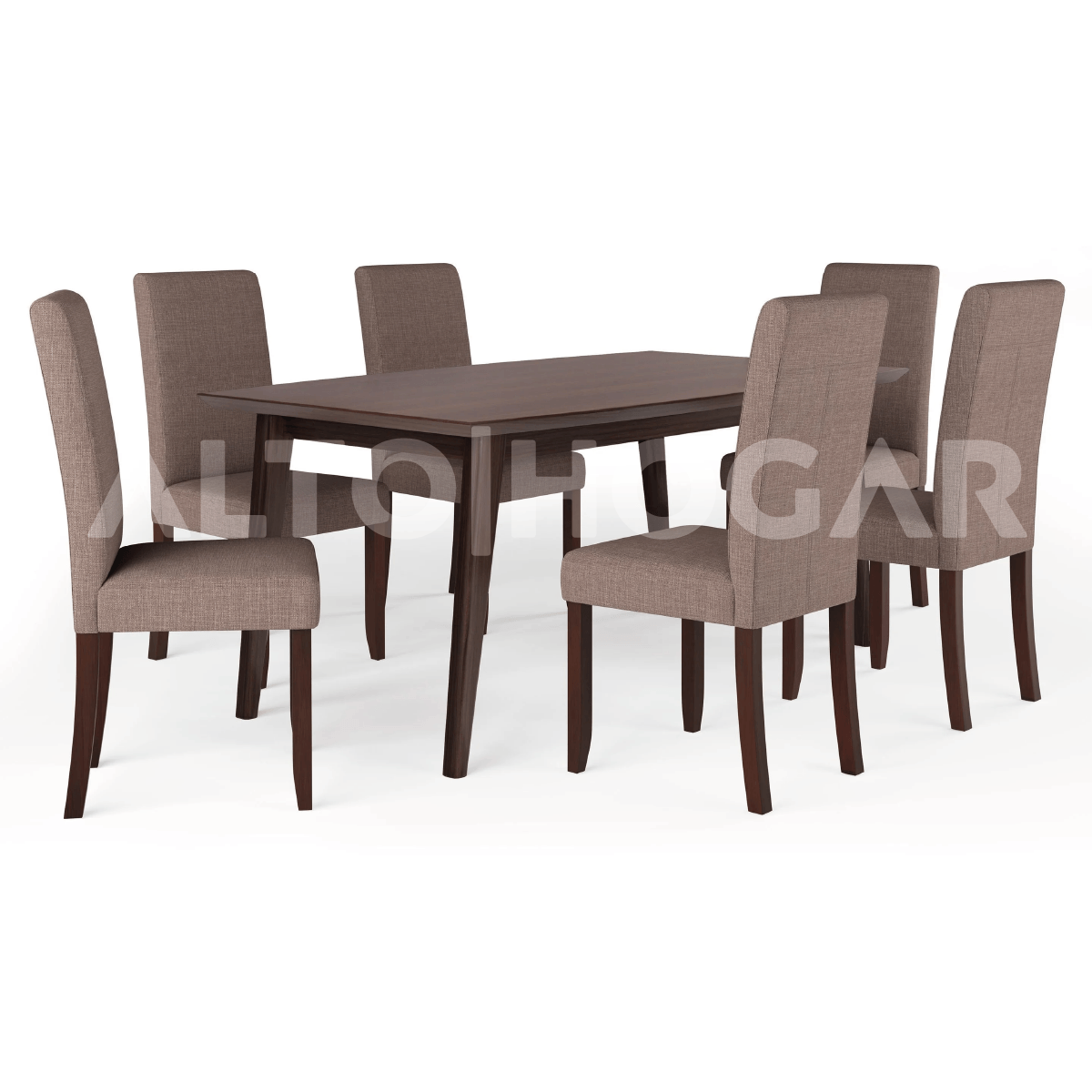 Juego de Comedor Alto Hogar 6 Sillas Arantzza Marrón