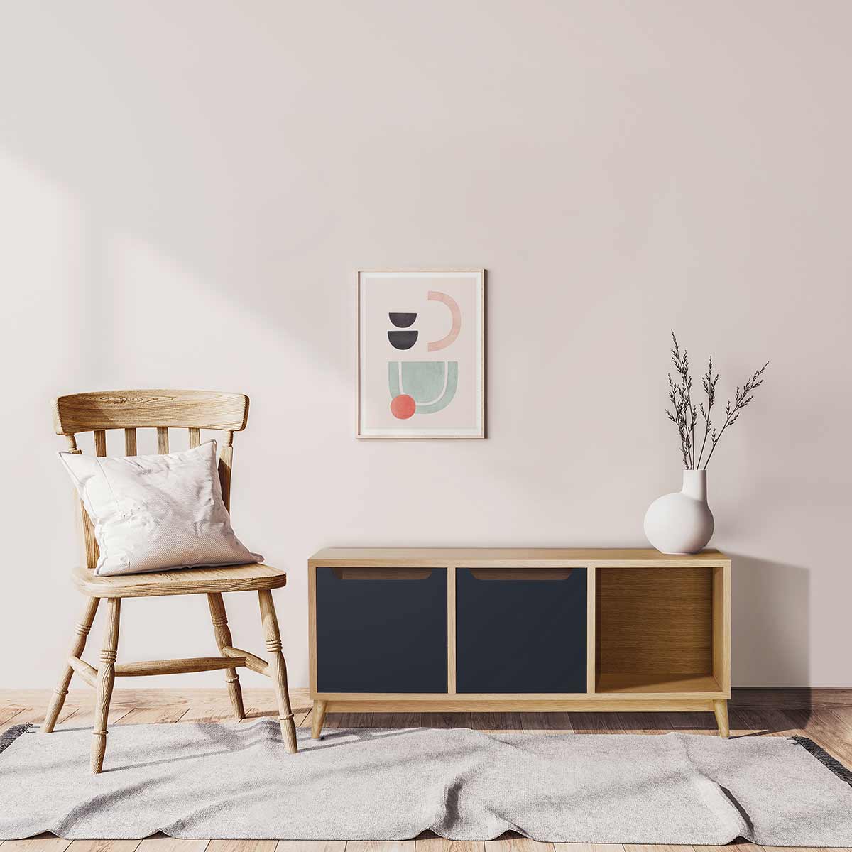 Aparador Multiusos Kimy color Duna/Negro 2 puertas TU MESITA