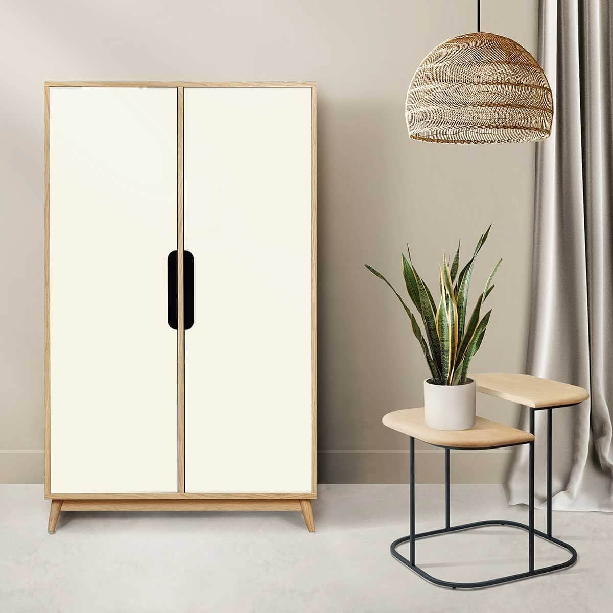 Ropero Juvenil Flak 2 puertas color Duna/Blanco TU MESITA