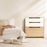 Cómoda Compacta Moka 3 cajones color Duna/Blanco TU MESITA