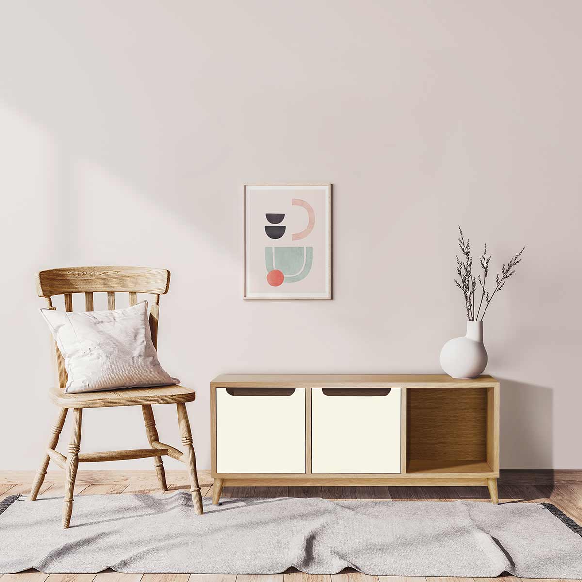 Aparador Multiusos Kimy color Duna/Blanco 2 puertas TU MESITA