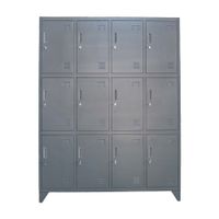 Locker Metálico Maletek Modelo 12 Puertas Portacandado Gris de Metal