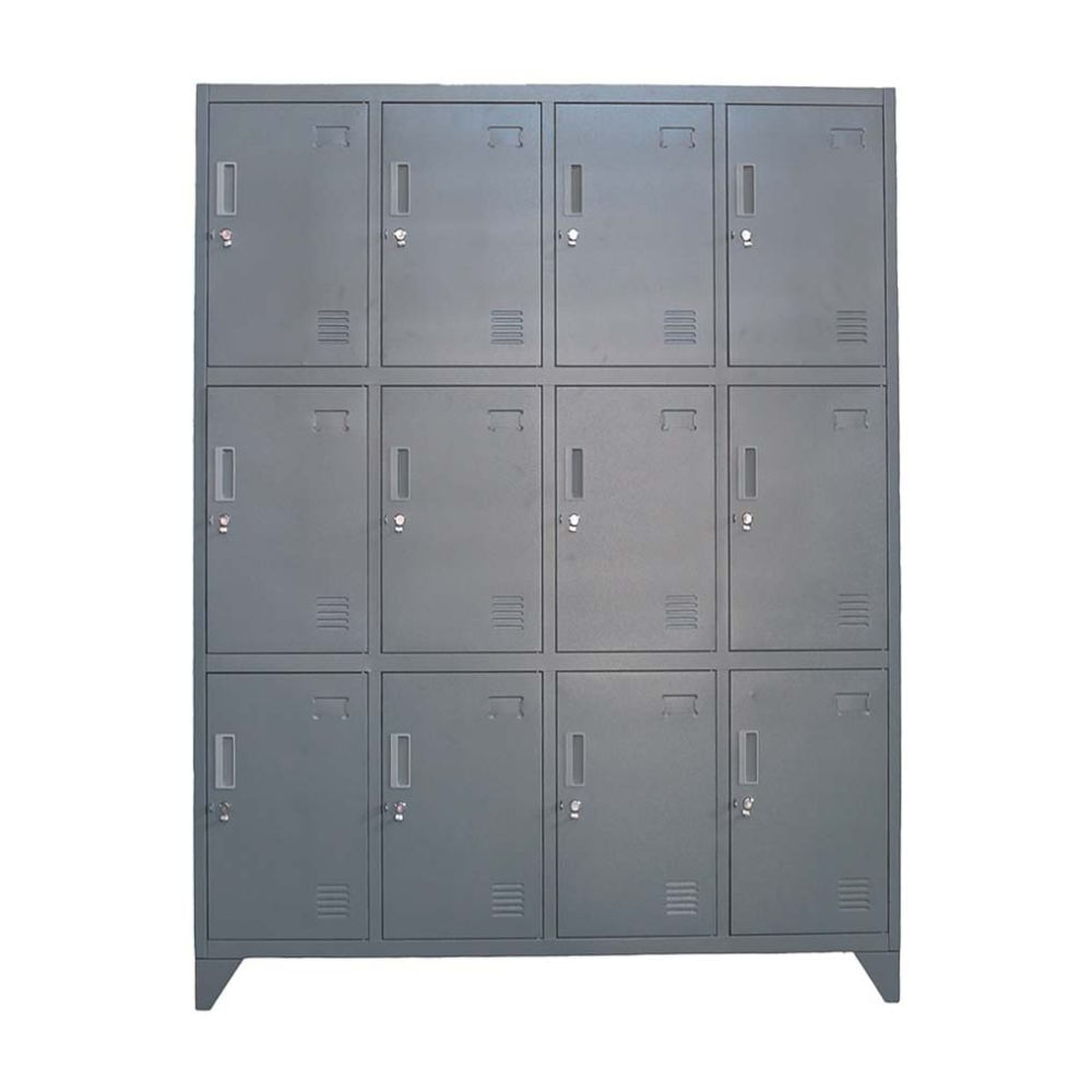 Locker Metálico Maletek Modelo 12 Puertas Portacandado Gris de Metal