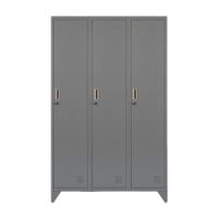 Locker Metálico Maletek Modelo 03 Puertas Portacandado Gris de Metal