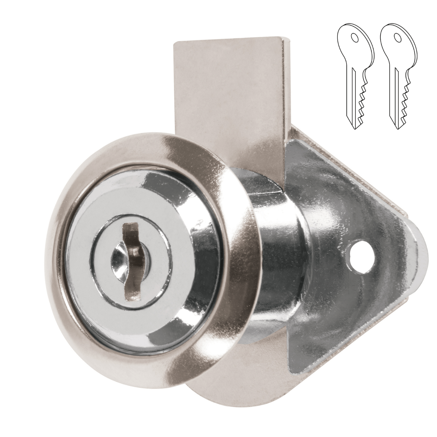 Chapa Cerradura para Mueble Modelo 21 Cromo Hermex 23506