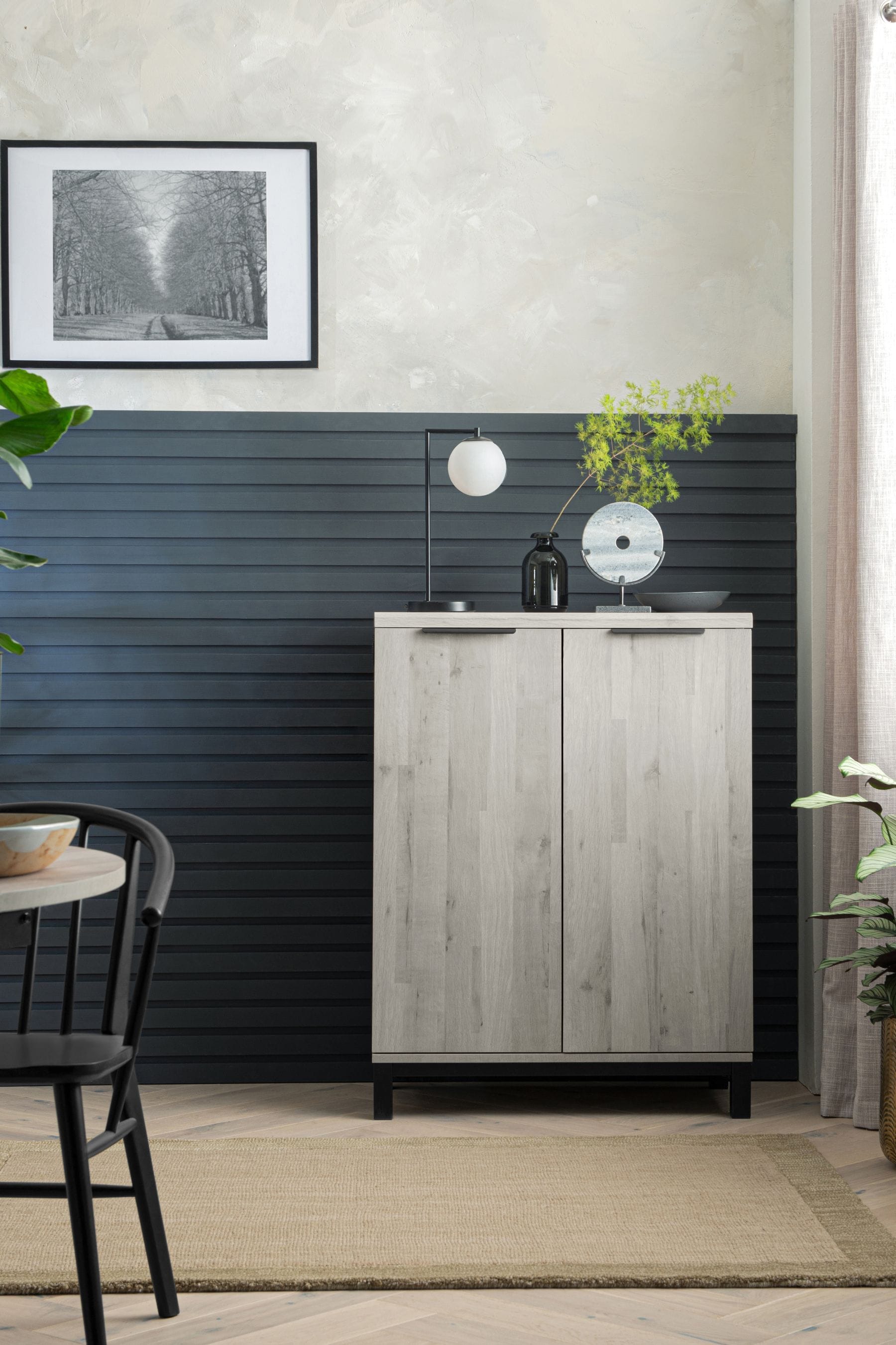 Mesa de Bar Rústica Miller 2 puertas color Ceniza TU MESITA