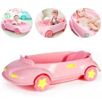 Bañera Tina de Baño Plegable Carrito Rosado