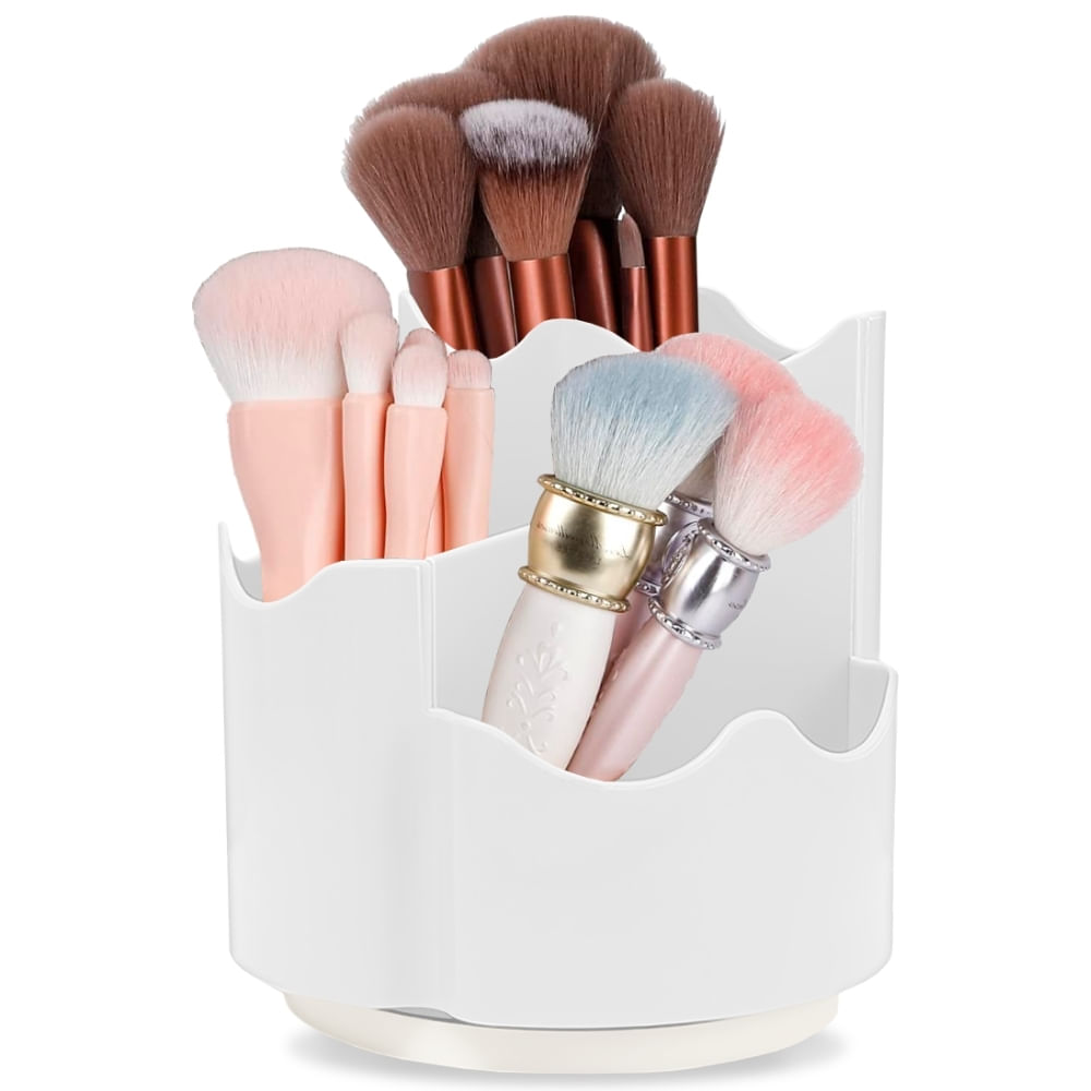 Organizador De Brochas De Maquillaje - Cubo Transparente Con Tapa Para Guardar Pinceles Y Accesorios