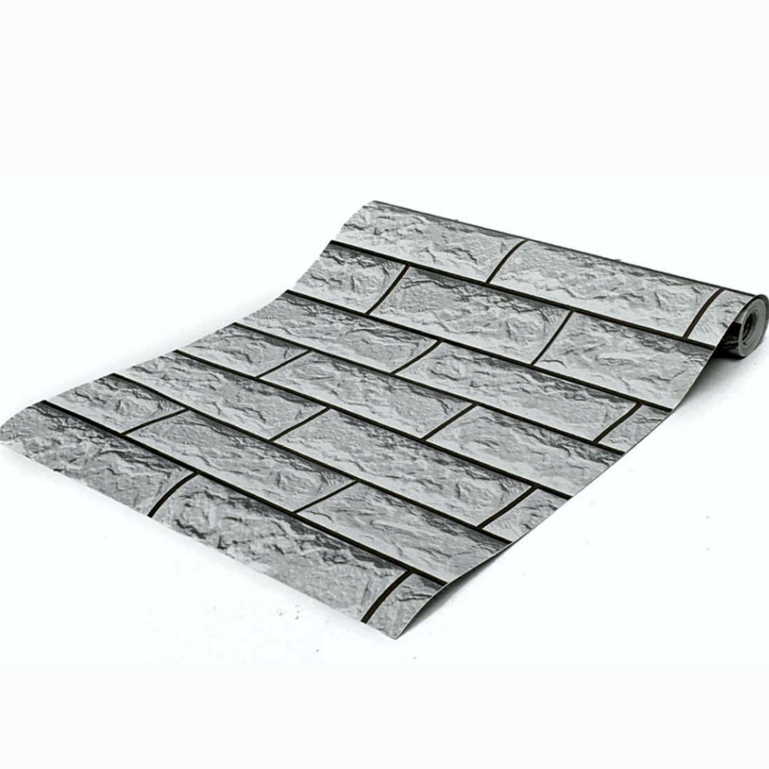 Papel Tapiz Autoadhesivo Ladrillo Gris 10 MTS x 45CM -T25