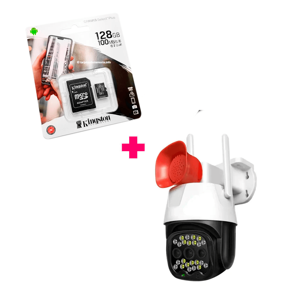Camara Ip  WIFI con alarma V380 + Memoria 128GB