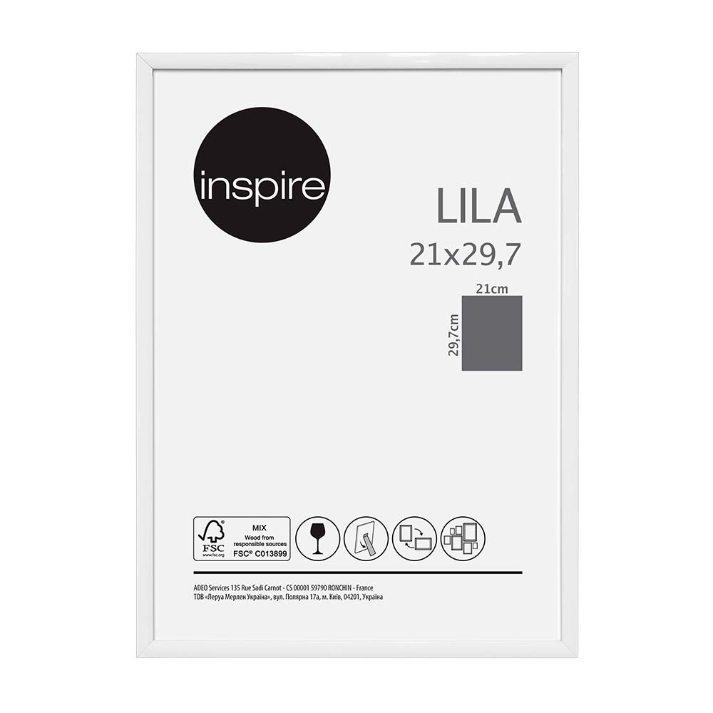 Marco de Foto Inspire Blanco Lila 21x29.7cm PVC/Madera