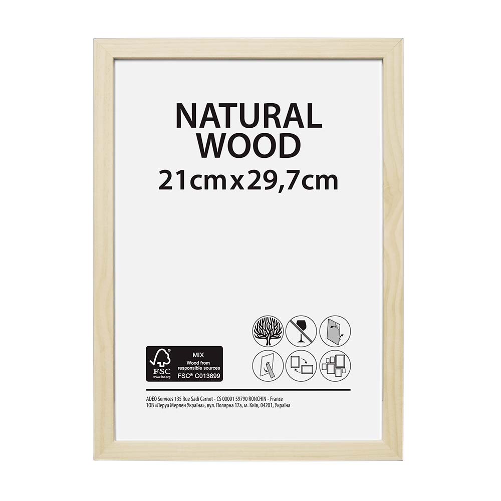 Marco de Fotos Decorativo 21x29.7cm Madera Natural Orange