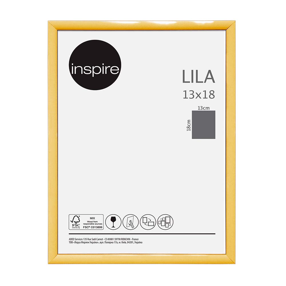 Marco de fotos dorado lila 13x18cm Inspire